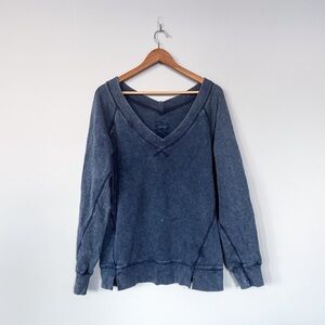 NWT Aerie Downtime V-Neck Oversized Sweatshirt Slouchy Long Sleeve